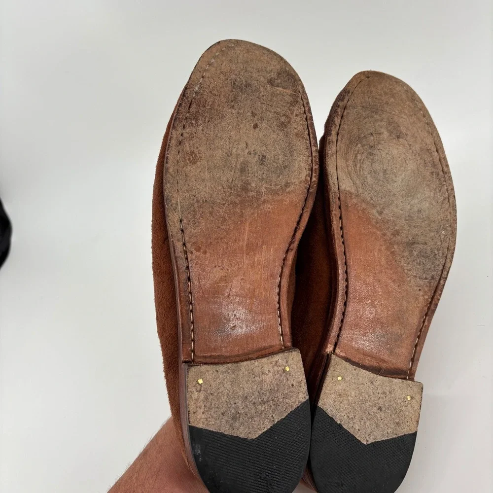 Di Lepori Bit Loafers Men 44 Brown Suede Horsebit Made in Italy Old Money Preppy